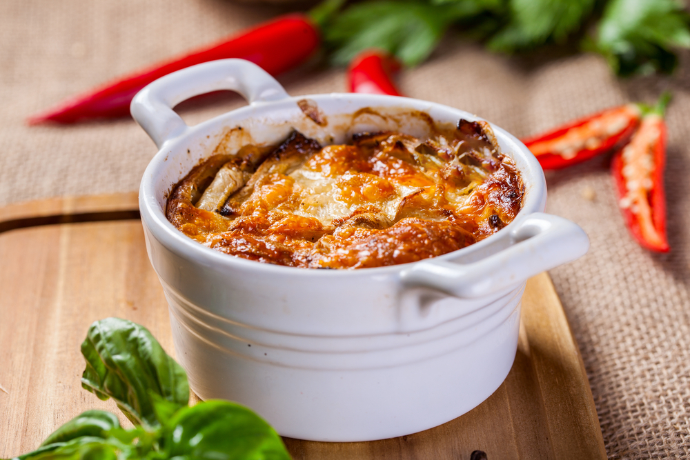 Cazuelitas de soja y calabacín gratinadas