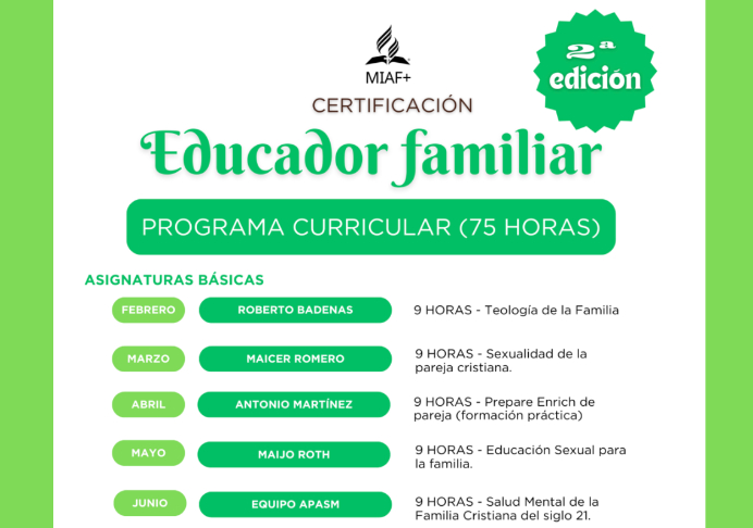 Últimos días para inscribirte en el curso de Educador Familiar