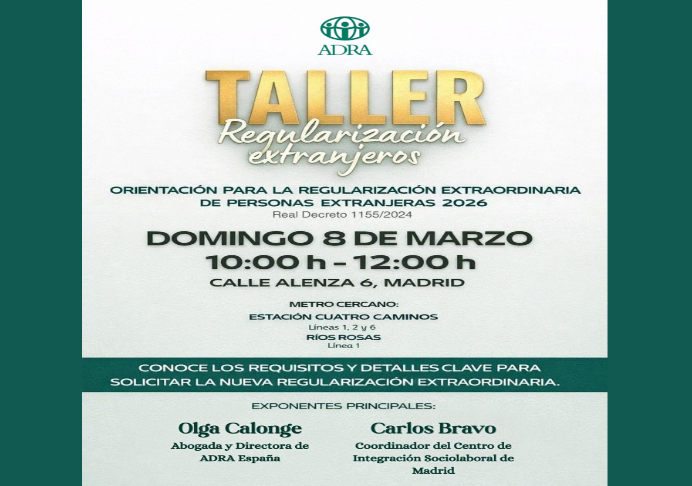 ADRA España ofrece taller sobre regularización en Alenza