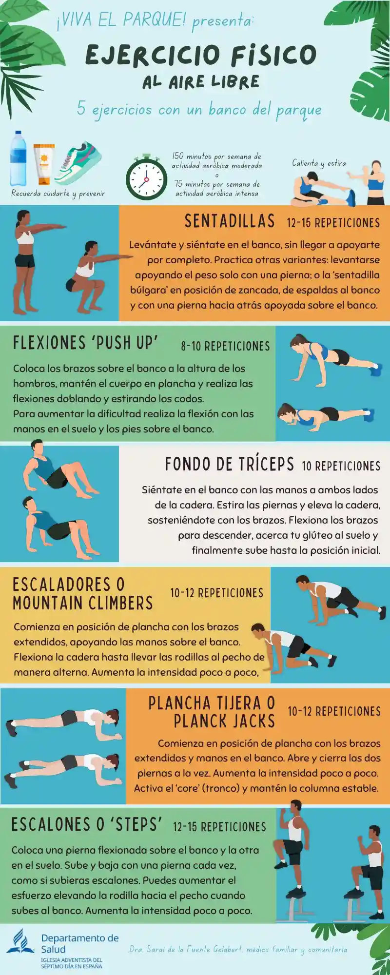 Ejercicio físico al aire libre ¡Viva el parque!