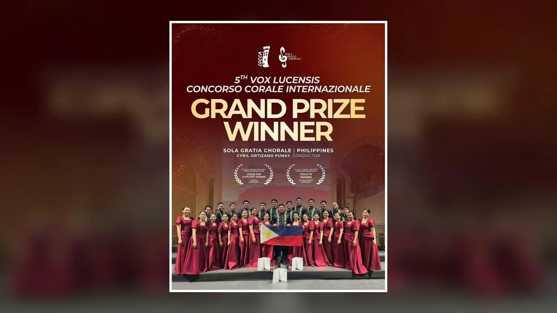 El coro adventista filipino gana el gran premio en un concurso coral internacional