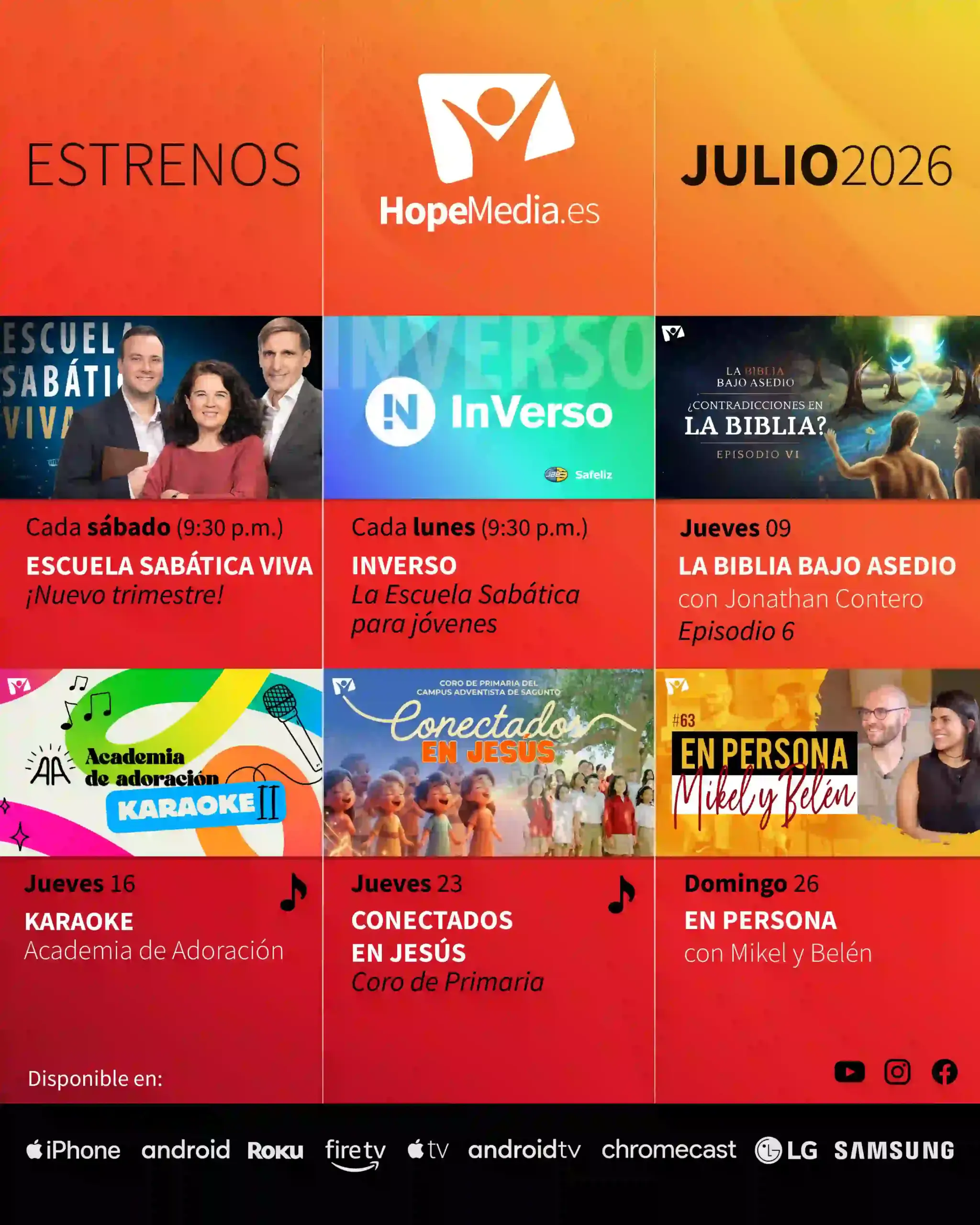 Estrenos HopeMedia – Julio2026