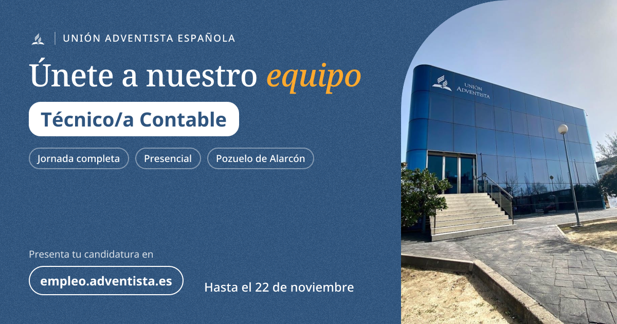 Puesto de técnico/a contable: Unión Adventista Española