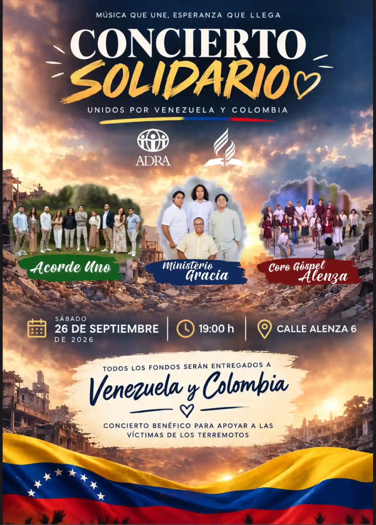 Concierto solidario por Venezuela y Colombia en Alenza