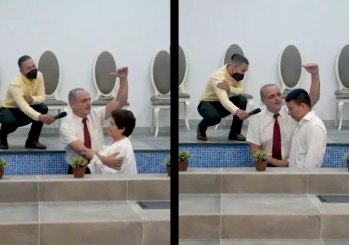 Eduardo L. y Rosario B. se bautizan en Girona